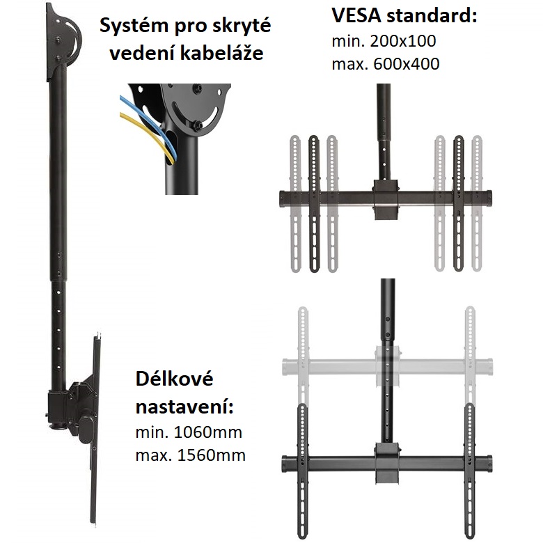 Držák na Tv stropní Fiber Novelty T1610