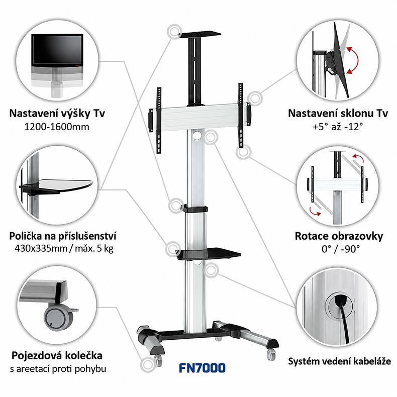 Profesionální Tv stojan Fiber Novelty FN7000