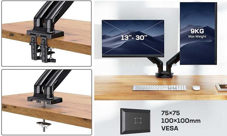 Stolní držák na 2 monitory NB F160