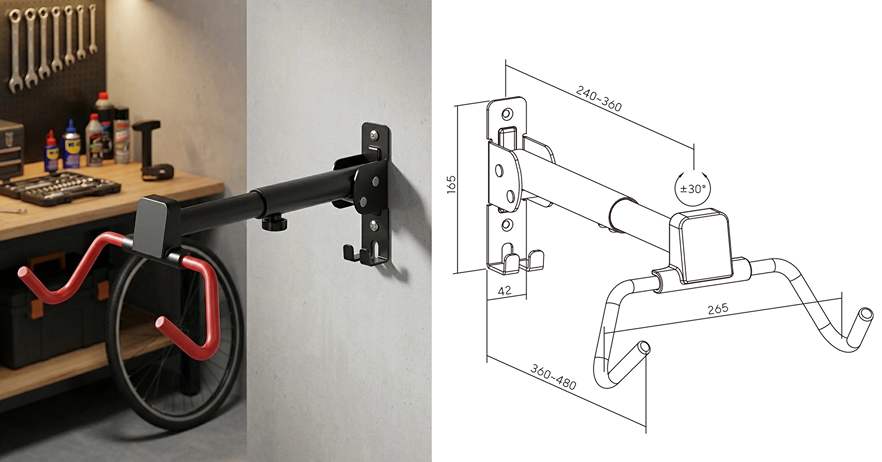 Nástěnný držák na jízdní kolo Fiber Mounts DNK10