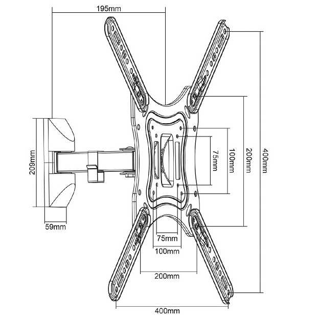 Polohovatelný držák Tv Fiber Mounts M7C58