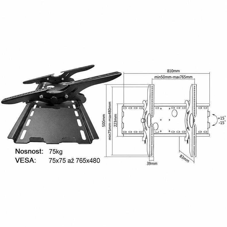 Sklopný držák na televize Fiber Mounts FN-2