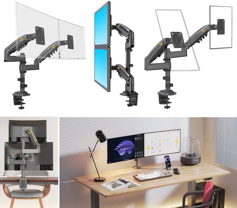 Stolní držák na 2 monitory NB H180