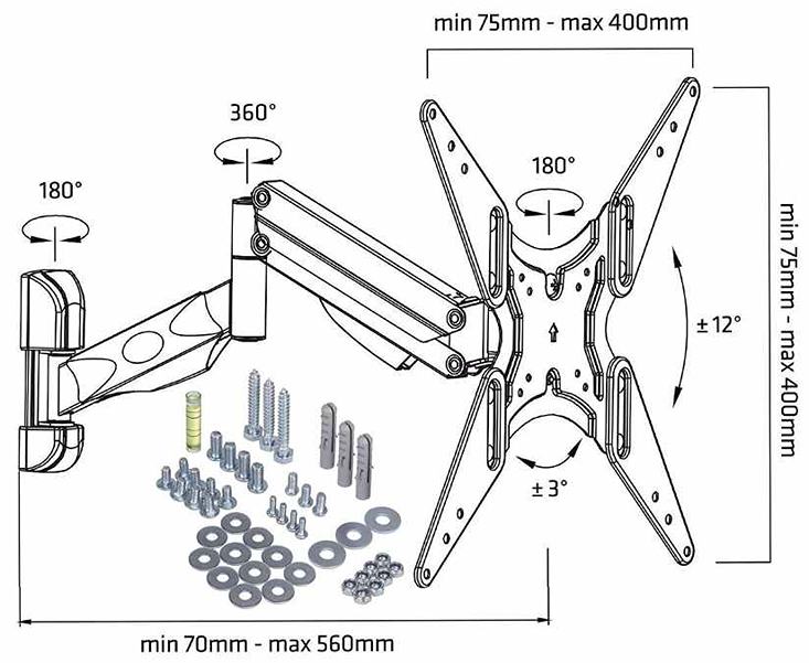 Polohovatelný držák Tv Fiber Mounts M7C84