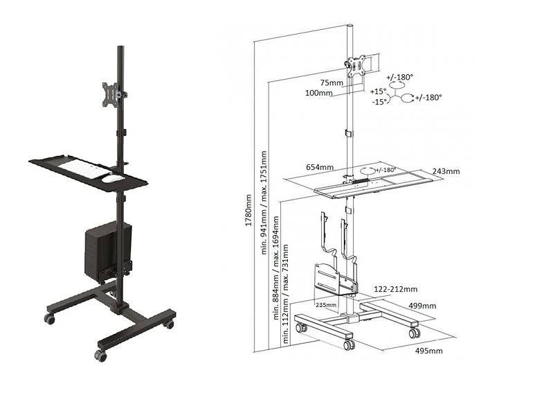 PC stolek Fiber Mounts M79C3