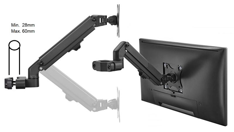 Držák monitoru Tv na trubku / tyč Fiber Mounts M4C59