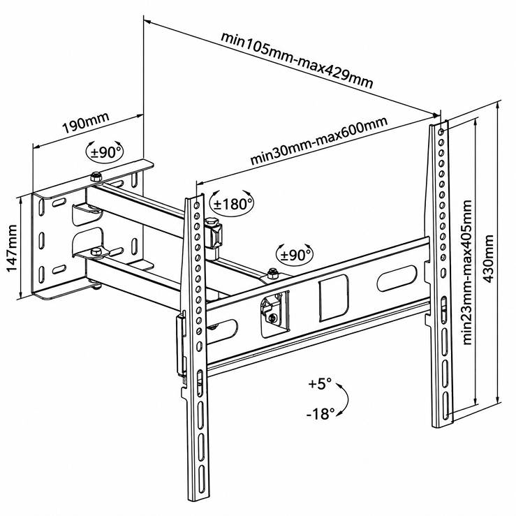 Sklopný a otočný držák TV Fiber Mounts FM85