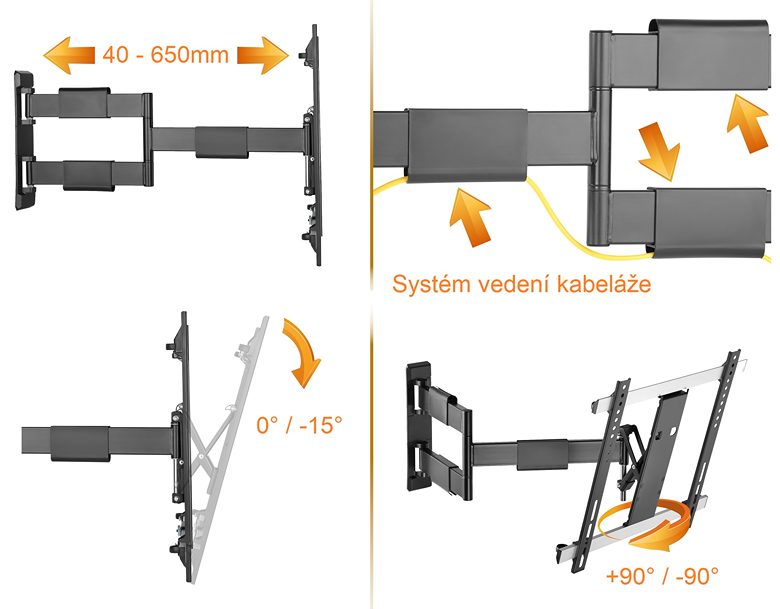 Polohovací držák Tv Fiber Mounts Nice-1