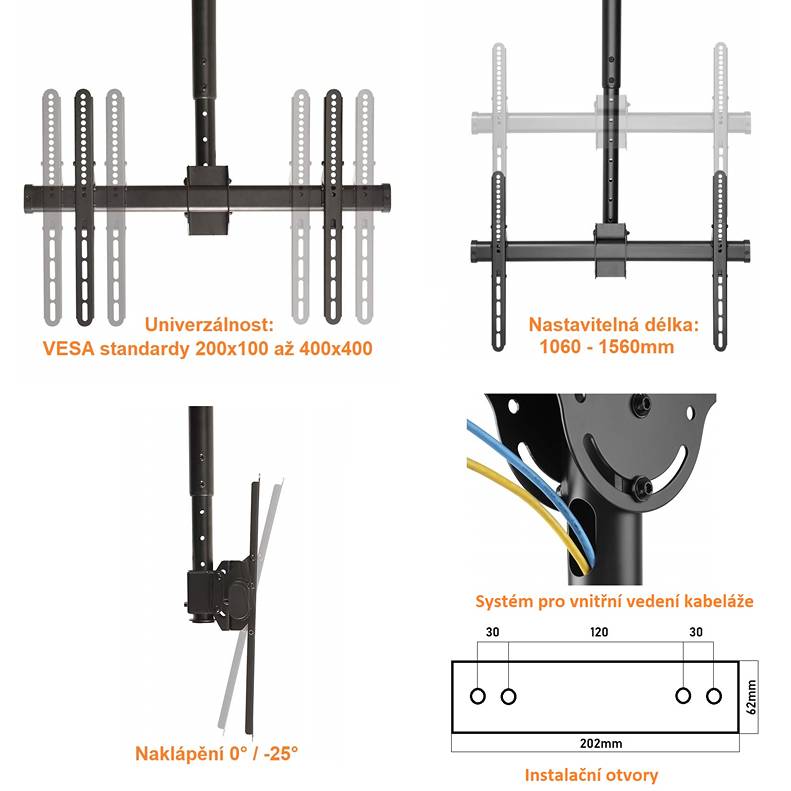 Stropní držák na TV Fiber Novelty T1410
