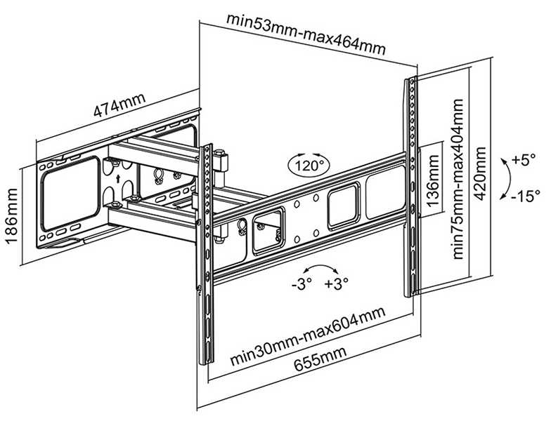 Dvouramenný výsuvný držák Tv Fiber Mounts M7C1