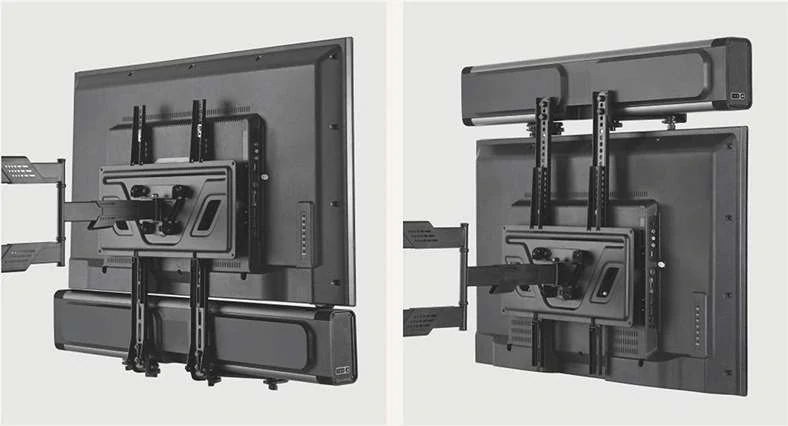 Instalace držáku na soundbar je možná pod nebo nad televizi Fiber Mounts M9C14
