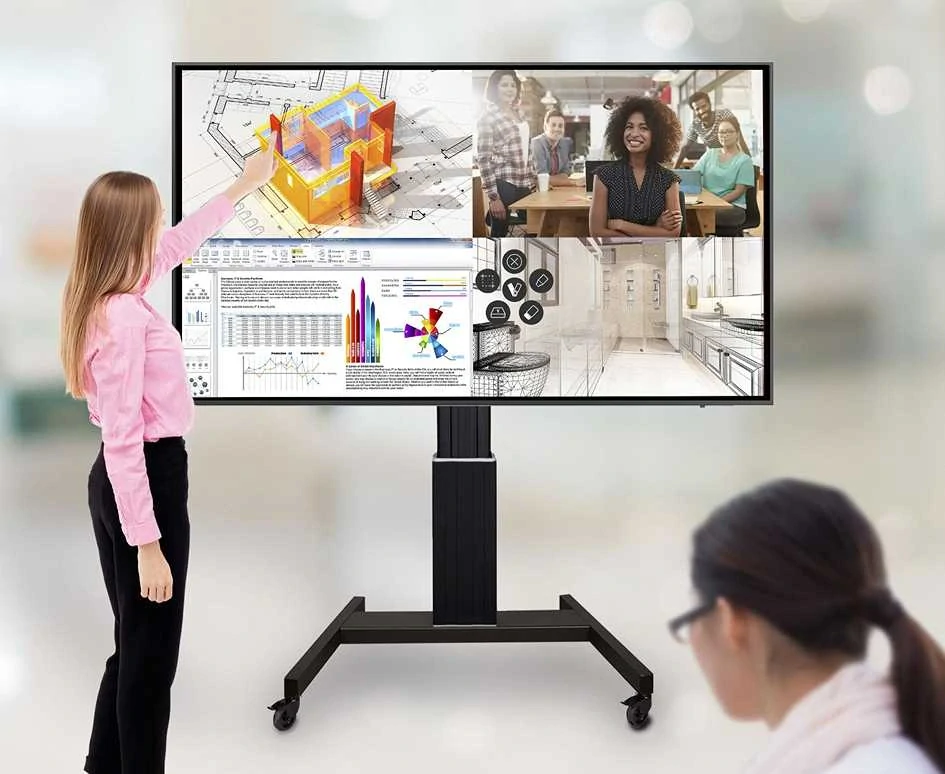 Pojízdný elektrický výškově polohovatelný stojan na Tv / monitor / displej Omb Trolley E700