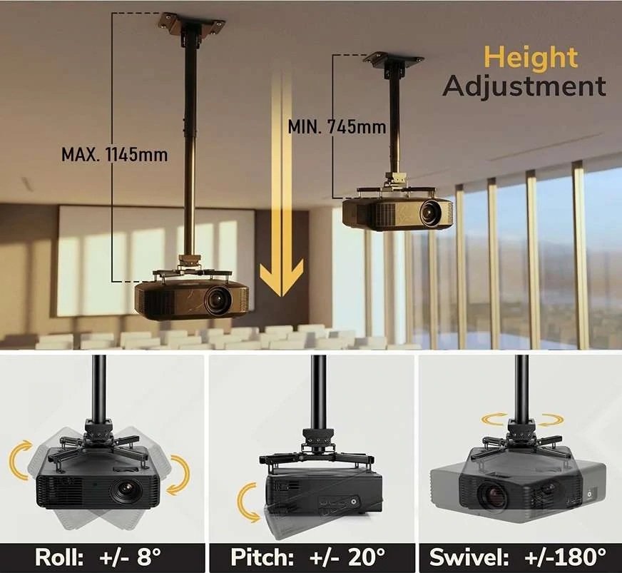 Stropní držák pro zavěšení projektoru s nastavením požadované polohy Fiber Mounts FM072