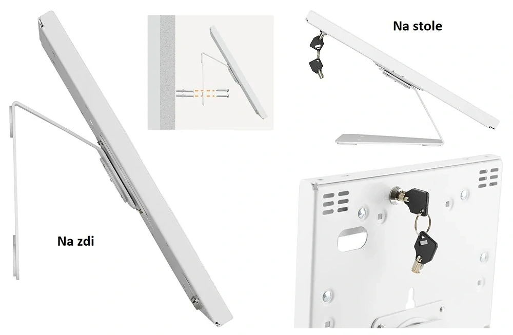Uzamykatelný nástěnný nebo stolní držák na tablet iPad Fiber Mounts M9C09