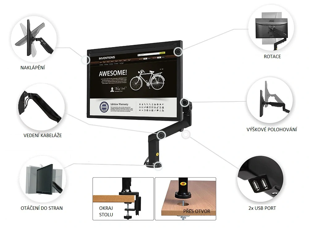 Kancelářský držák na monitor NB F90A