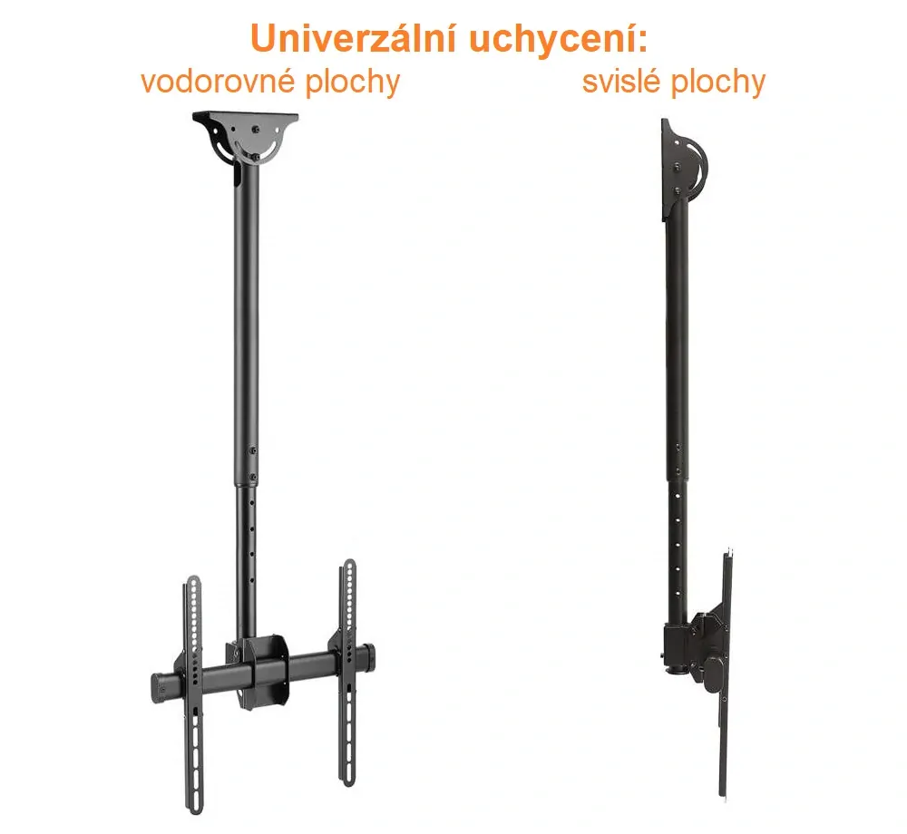 Dĺžkovo nastaviteľný, otočný a sklopný držiak na Tv 32-60" pre inštaláciu na strop alebo na stenu Fiber Novelty T1410