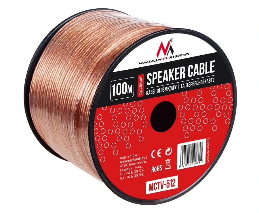 Reproduktorový kabel 2x1,5mm 100m Fiber Mounts MCTV512