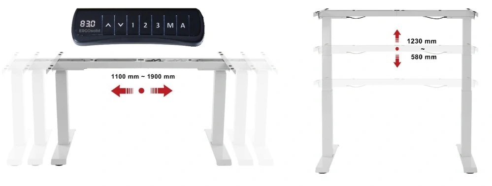 Elektrický dvoumotorový rám stolu Ergosolid SR21B