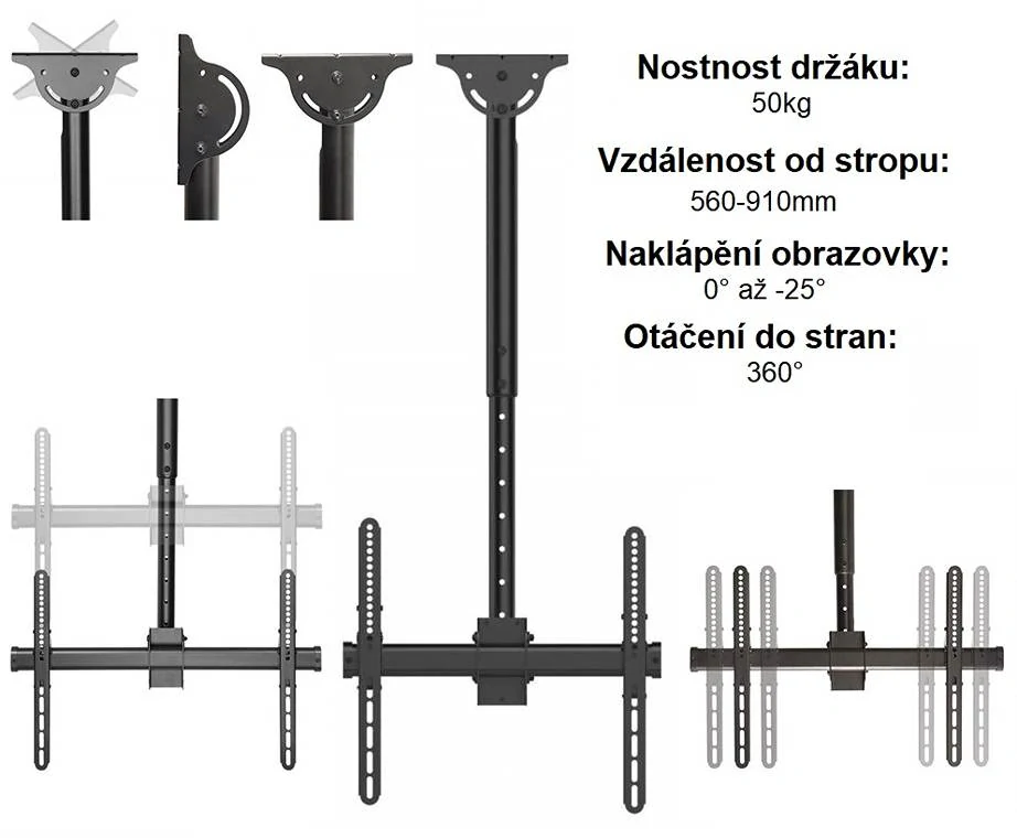 Kvalitný držiak na uchytenie Tv na stropy alebo podkrovky Fiber Novelty T400