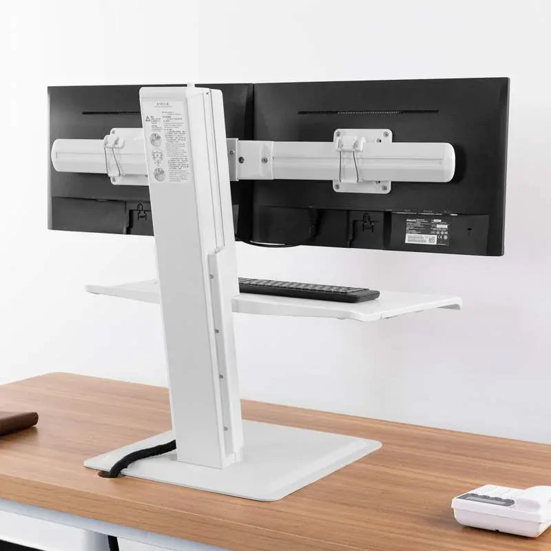 Kancelářská stolní pracovní stanice výškově polohovatelná pro práci vsedě nebo vestoje Fiber Mounts ST15-2AW