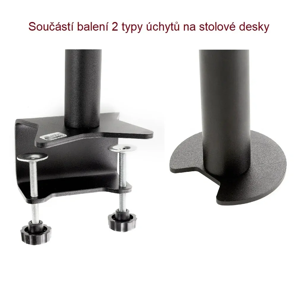 Stolní držák na 2 monitory Edbak SV08 stříbrný