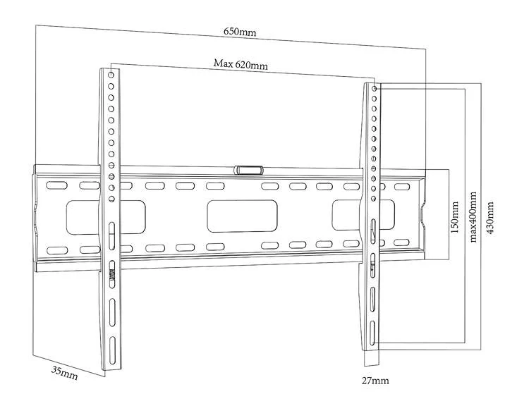 Fiber Mounts M4C19 držák na Tv s nosností 80kg, VESA standard 100x100 až 600x400