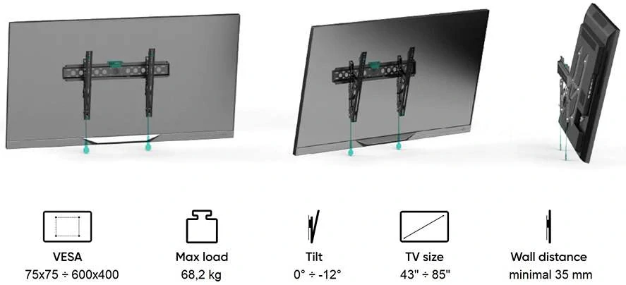 Naklápěcí nástěnný držák na Tv Onkron TM6