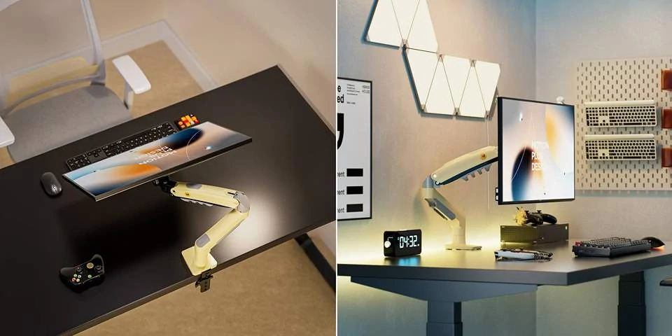 Stolní držák na monitory ideální do dětského pokoje nebo herny NB F80xd žlutý