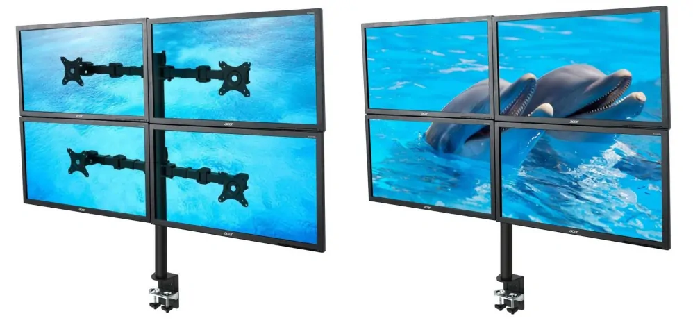 Držák na 4 monitory Ergosolid NF44 - použitý, oděrka, prasklé krytky