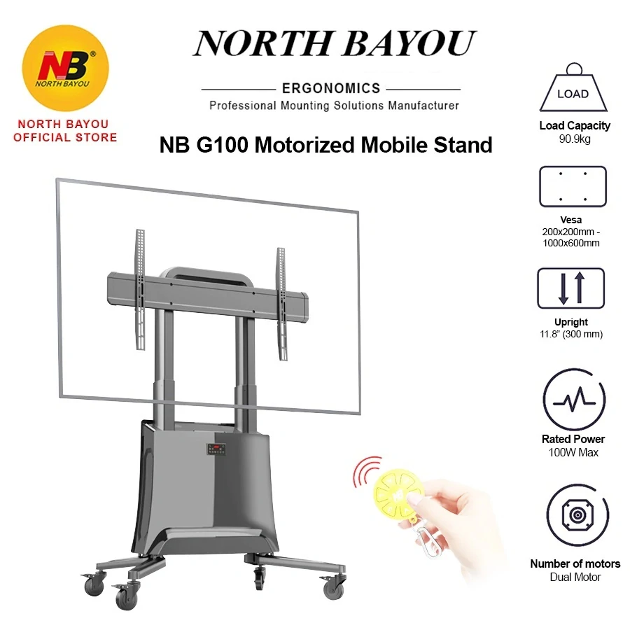 Profesionální elektrický mobilní televizní stojan NB G100B
