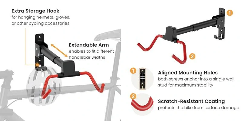 Prostorově &uacute;sporn&yacute;, skl&aacute;dac&iacute; n&aacute;stěnn&yacute; drž&aacute;k na kola Fiber Mounts DNK10