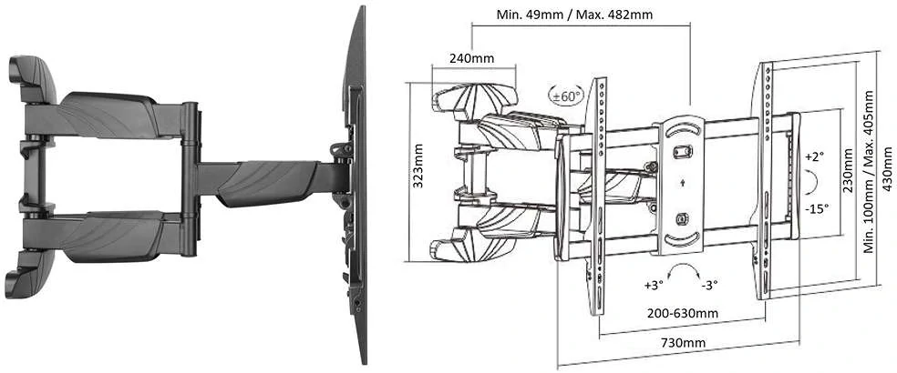 Otočný držák na televize Fiber Mounts Super-3