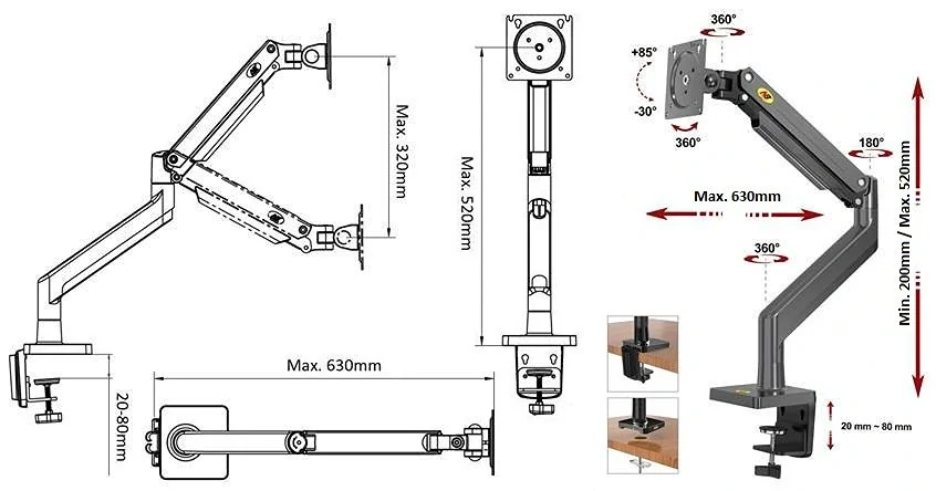 Ergonomický držák monitoru NB G45