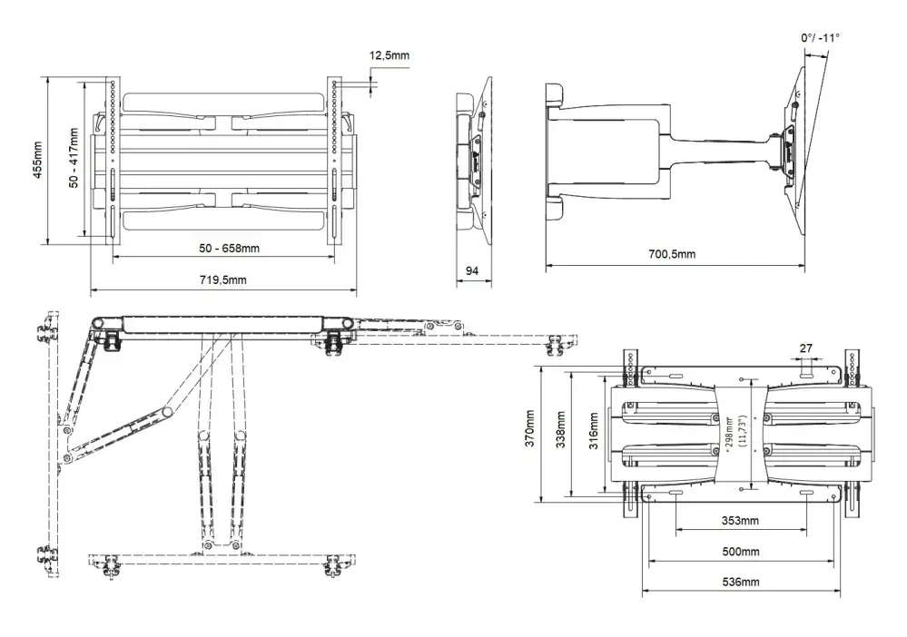 Edbak VSM654 profesionální držák na televizor