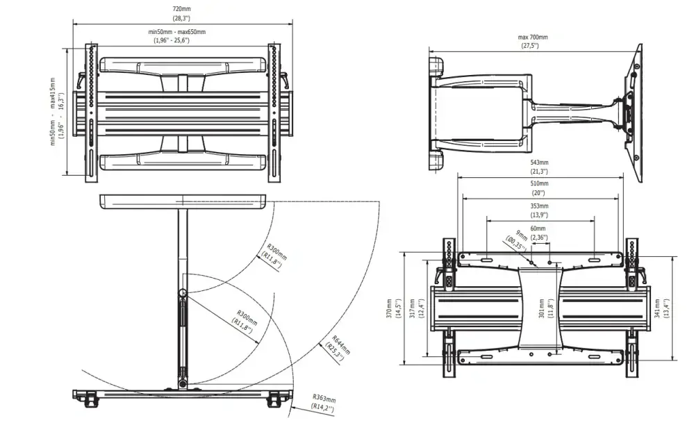 EDBAK VSM653 držák TV nejvyšší kvality a v dizajnovém provedení