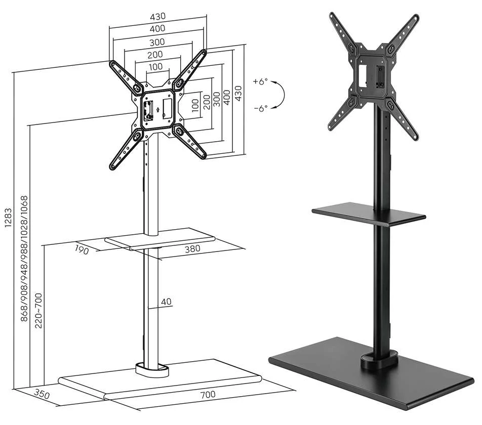 Stojan na televize Fiber Mounts FM97-2