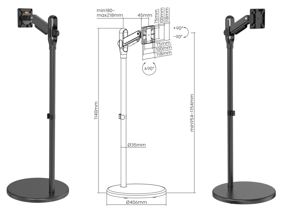 TV / monitorový stojan do pokoje nebo pracovny Fiber Mounts FM97B