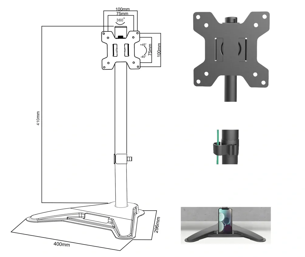 Fiber Mounts M9C87 stolní stojan / držák /stojánek / podstavec na televizi nebo monitor