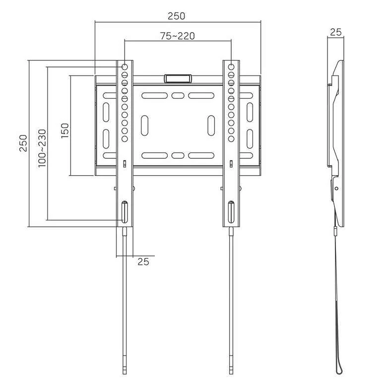 Rozměry Tv držáku Fiber Novelty C12F
