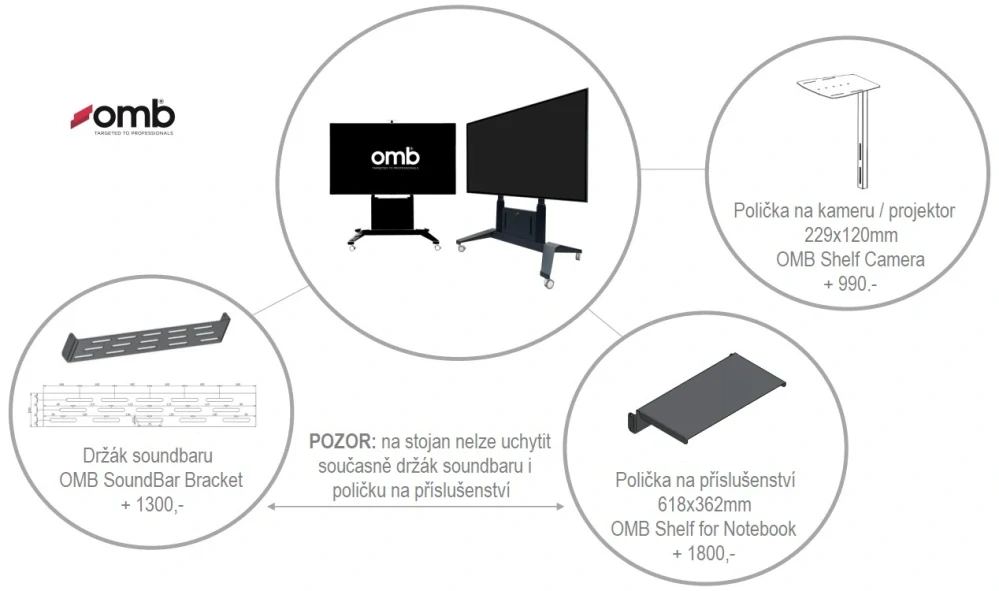 Multimediální Tv stojan OMB XXL Electric