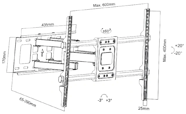 Fiber Mounts M7C89 rozměry televizního držáku