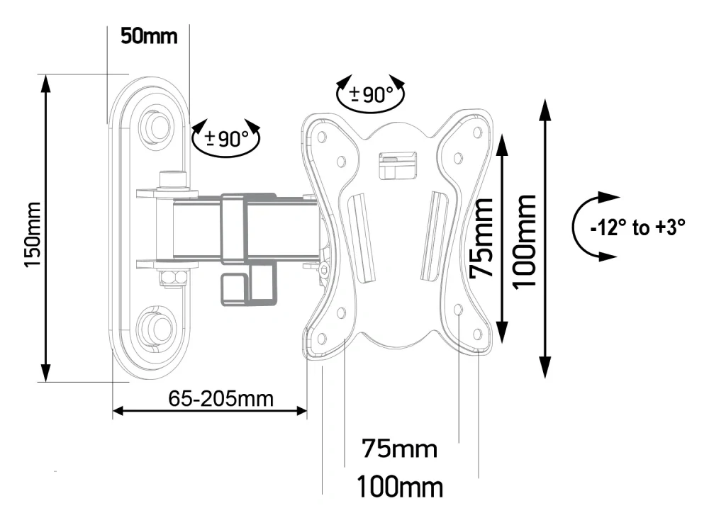 Nástěnný držák na televize nebo monitory s nastavením potřebné polohy Fiber Mounts FM416