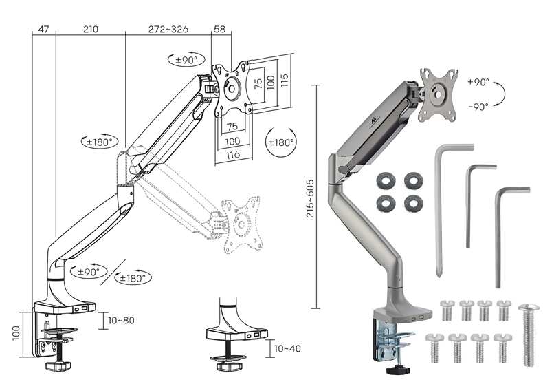 Kancelářský držák monitoru Fiber Mounts M9C69