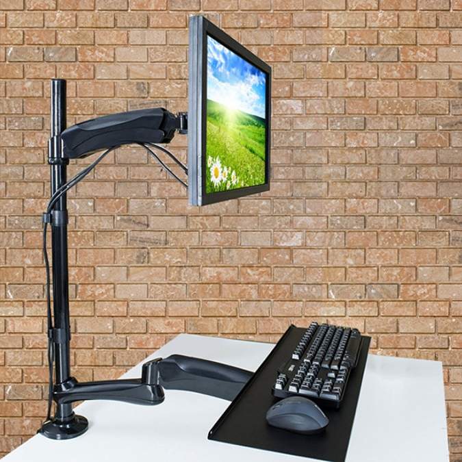 Držák monitoru s poličkou na klávesnici Fiber Mounts M68C1