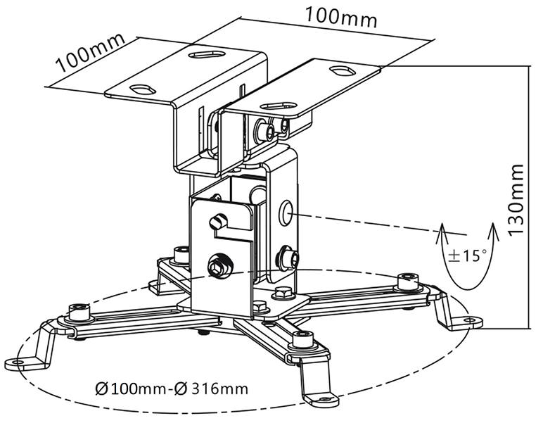Držák na projektor Fiber Mounts M5C82