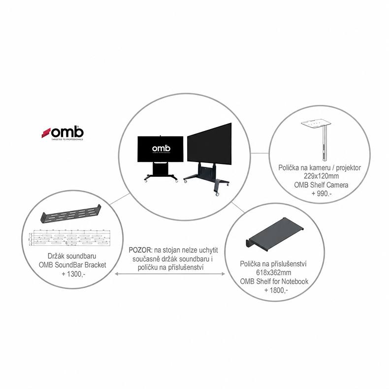 Multimediální Tv stojan OMB XXL Electric