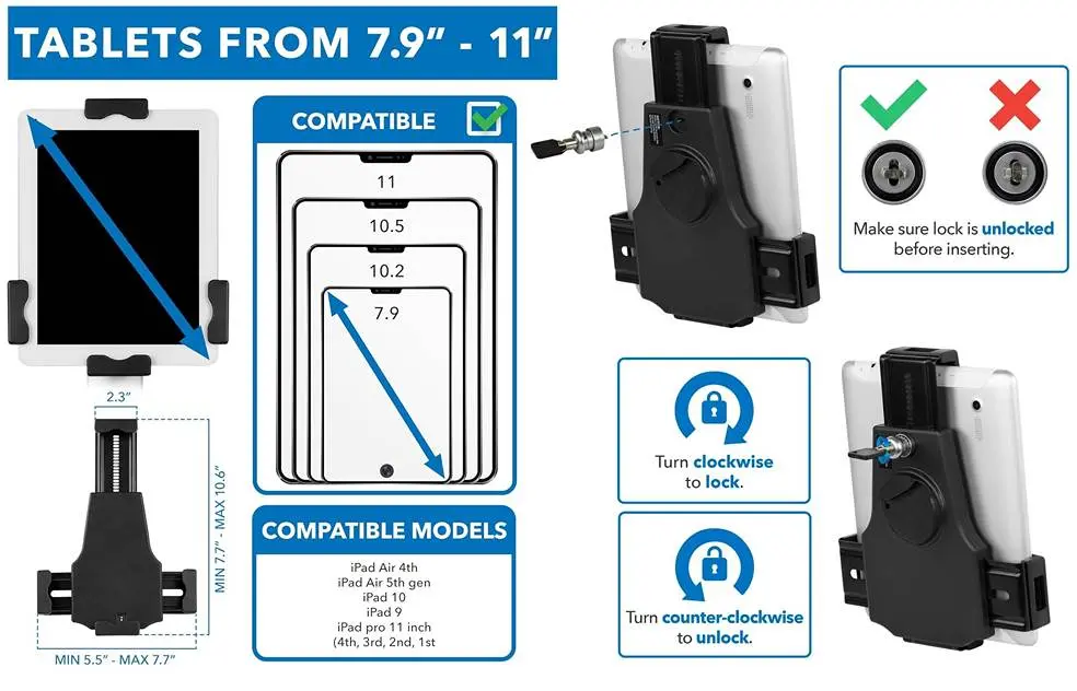 Stojan na tablety uzamykatelný Fiber Mounts TAGATA2