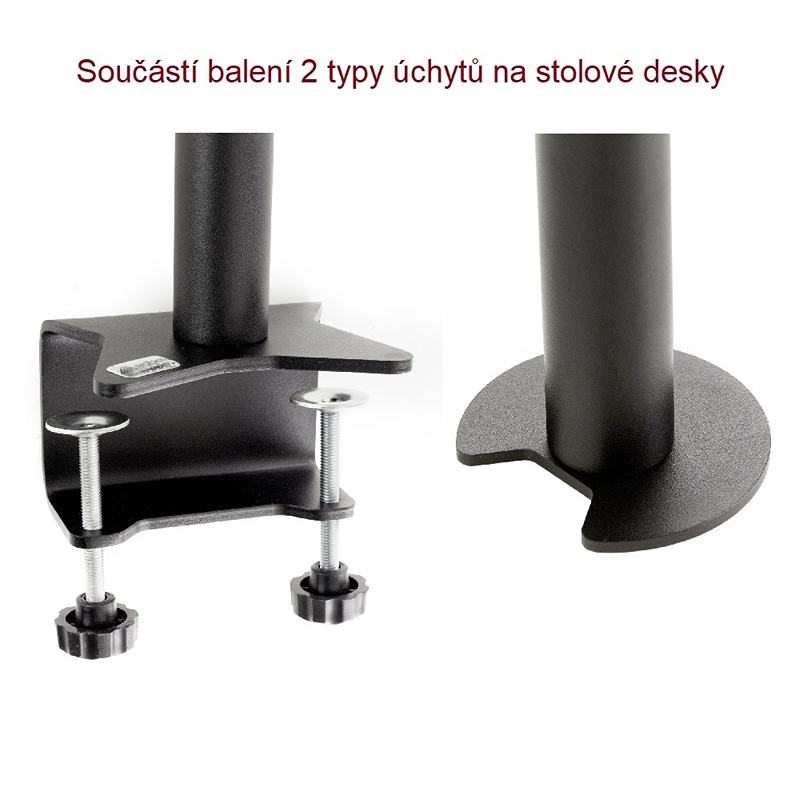 Stolní držák na 2 monitory Edbak SV08 stříbrný