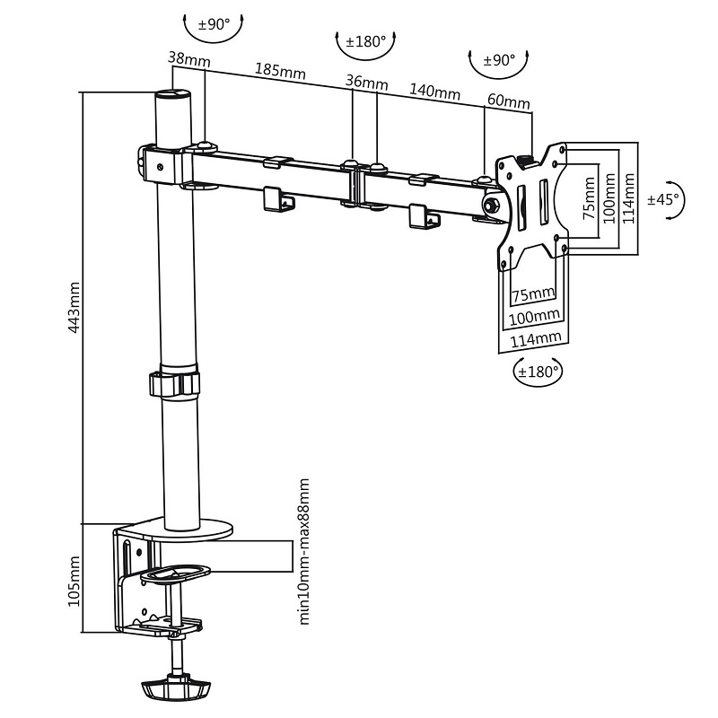 Držák monitoru na stůl Fiber Mounts M7C53