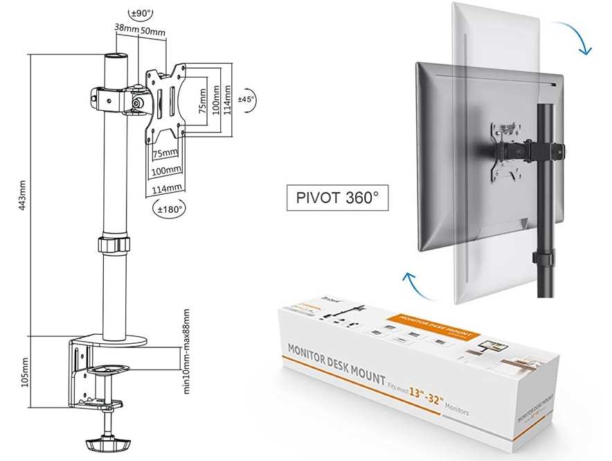 Stolní držák na monitor Fiber Mounts FM122